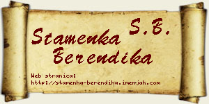 Stamenka Berendika vizit kartica